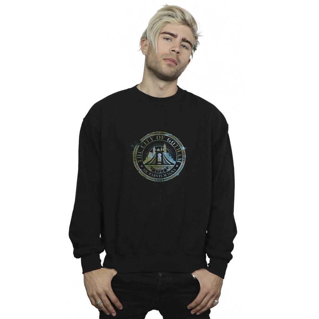 DC Comics Herren-Sweatshirt „The Batman City Of Gotham Magna Wappen“.