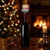 Stainless Steel Wine Stoppers Christmas Bottle Stopper, Reusable Cork, Decorative PVC Cartoon Toppers Design, Airtight Sealing Plugs for Freshness