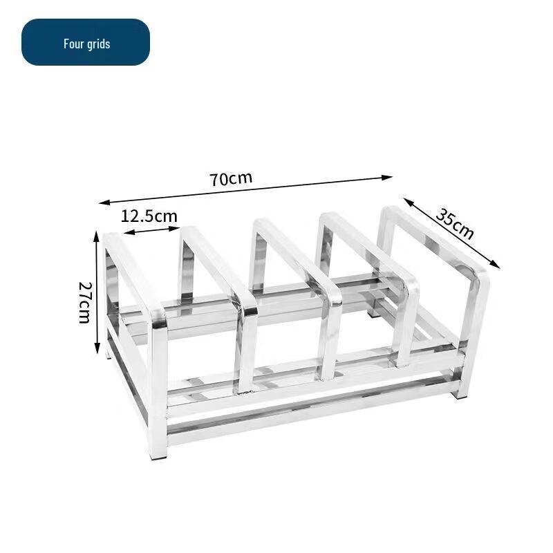 4-Slot Stainless Steel Commercial Kitchen Organizer