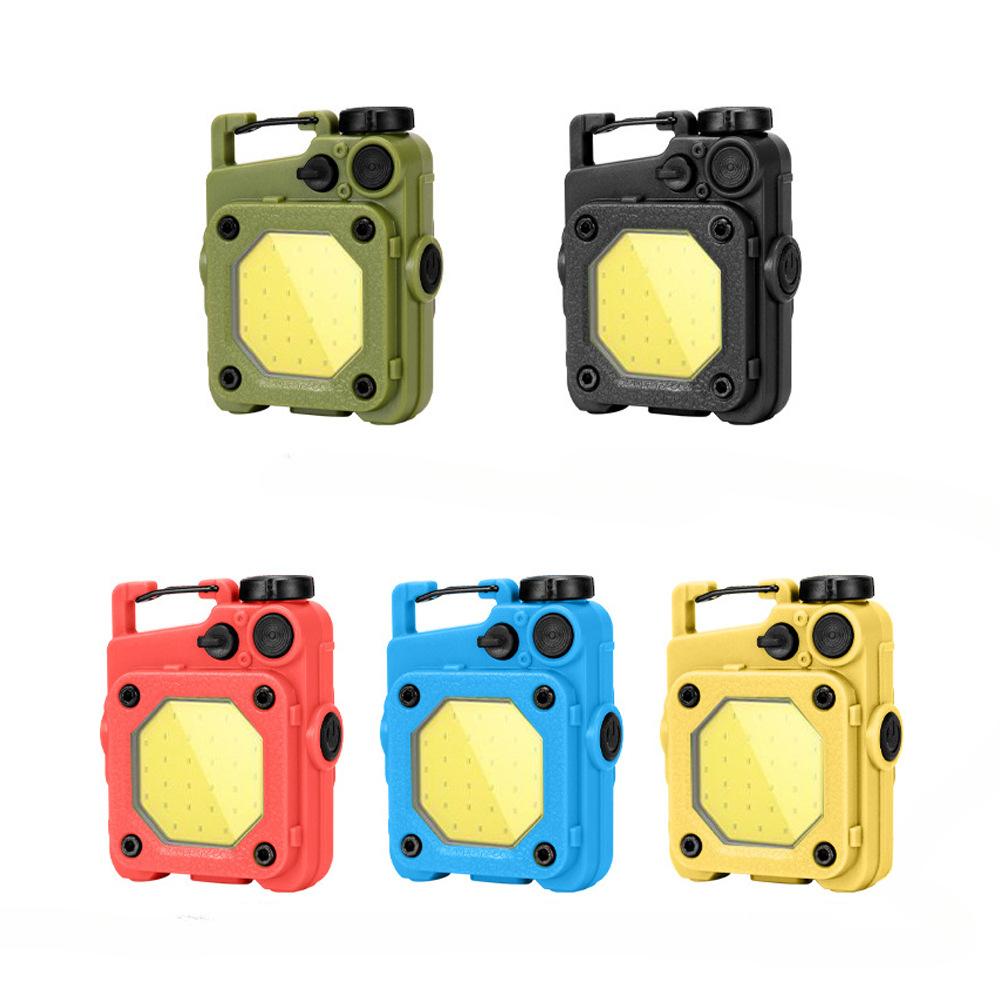 New Outdoor Dual Light Source Mini Keychain Light USB Charging Portable Emergency Night Light with Magnetic Work Light