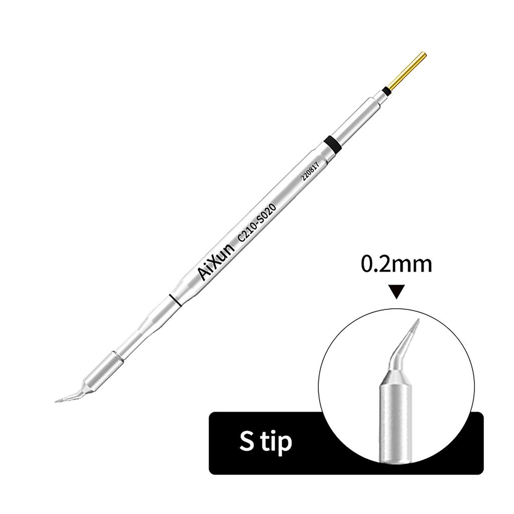 Precyzyjny Grot Lutowniczy Aixun C210-S020 Zagięty Typ S 0,2Mm, 78,28Mm Długości