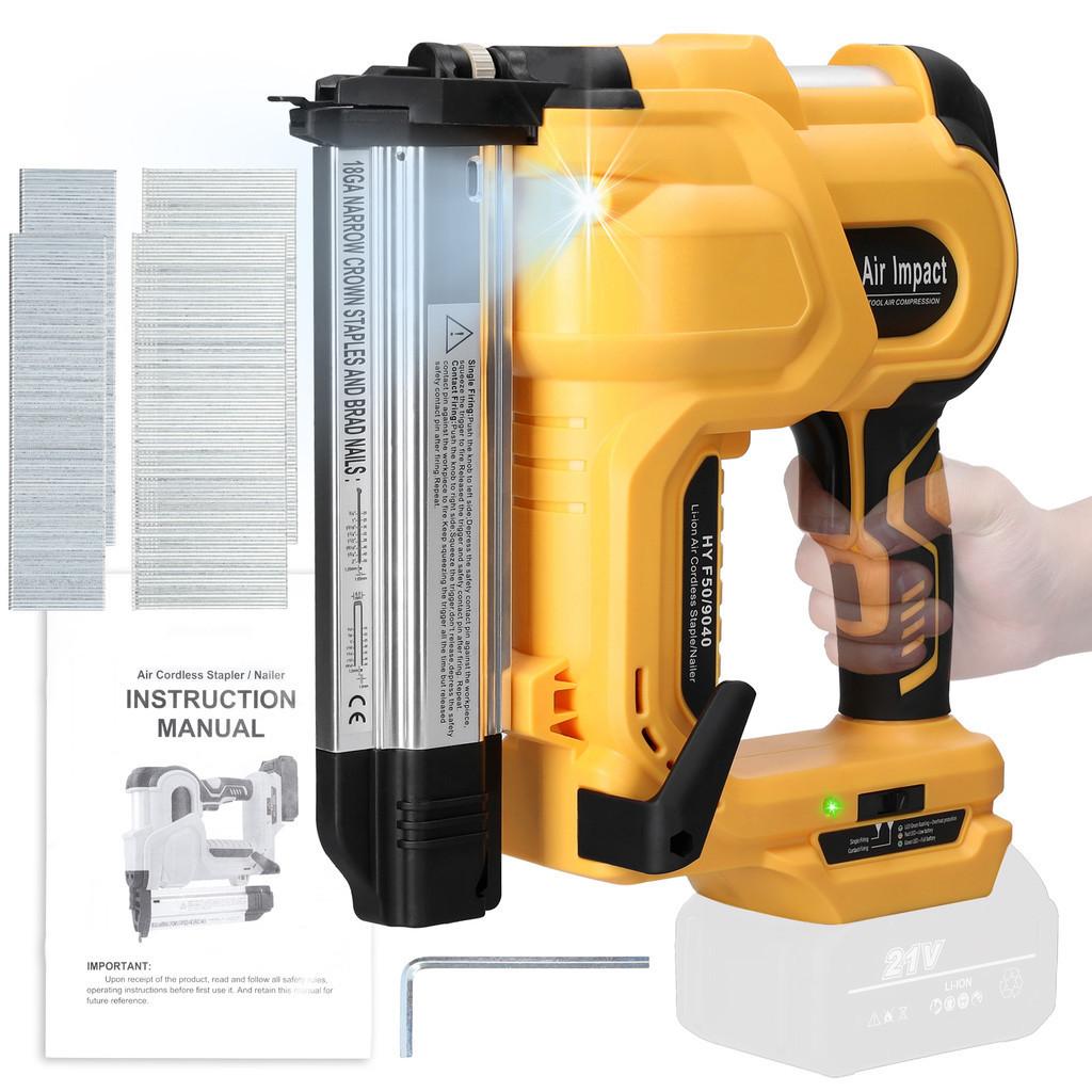 Straight/N-shape Nails Nailing Machine with 50mm 32mm Nails Rechargeable Portable Cordless Electric Nail Gun