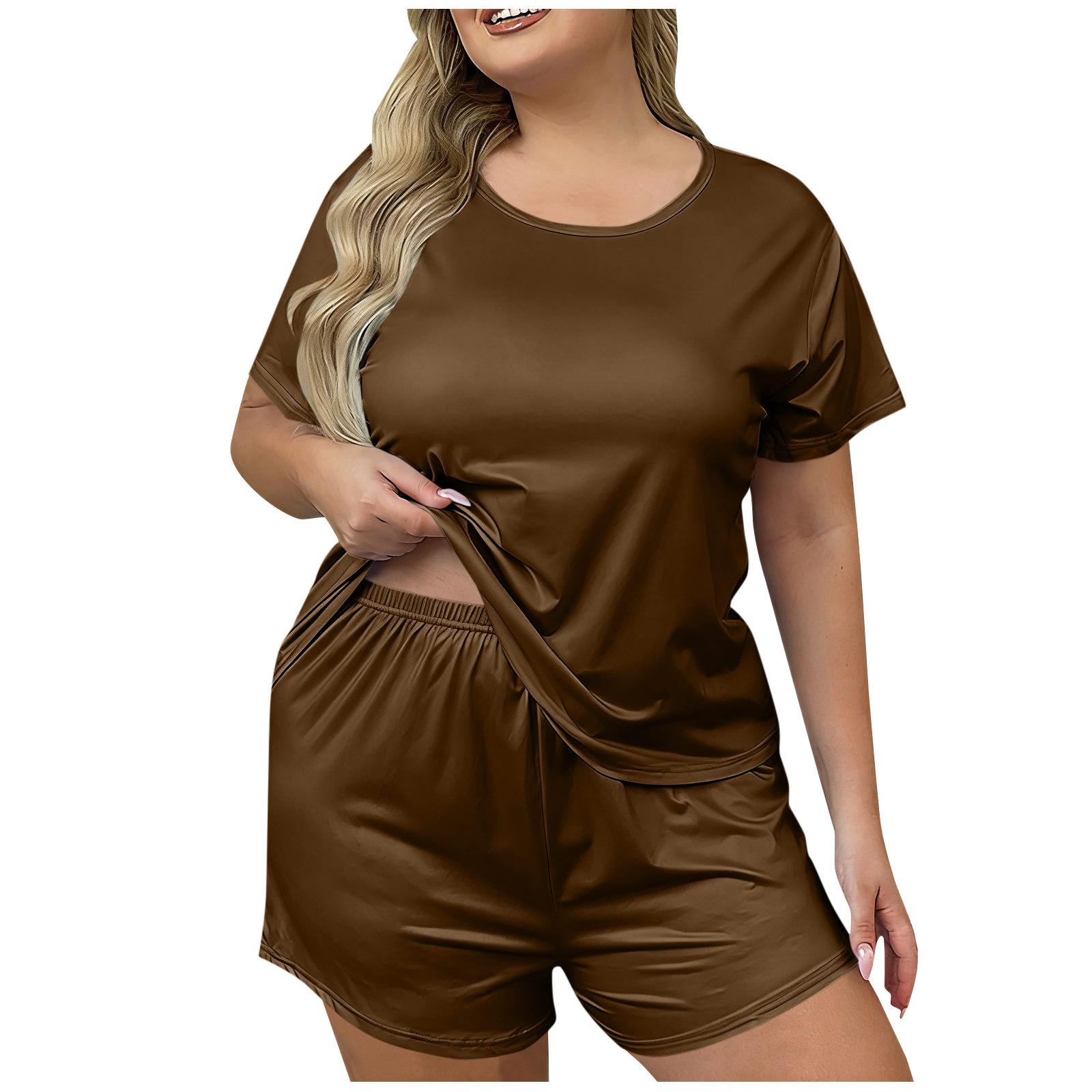 Women s Plus Size Casual Two Piece Outfit Color Loose Fit for Everyday Wear XXXXXL