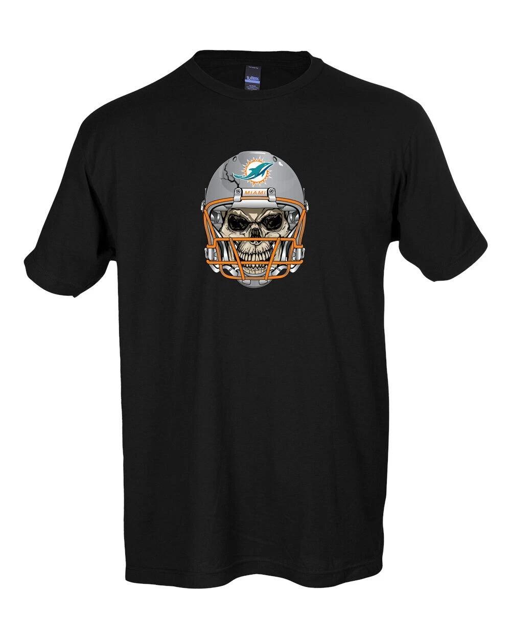 Miami Dolphins Skull HelmeT-Shirt 6 Sizes!! S-5XL 2XL