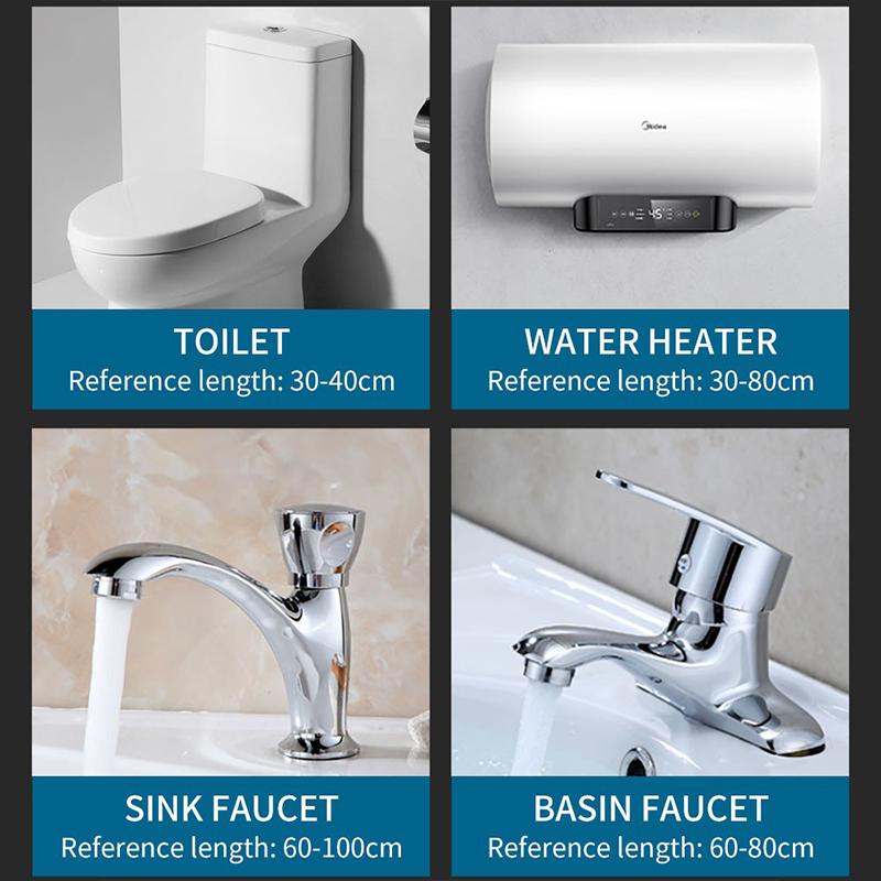 Stainless Steel Corrugated Pipe Domestic Water Heater Metal Hose Inlet Pipe Hot And Cold Household
