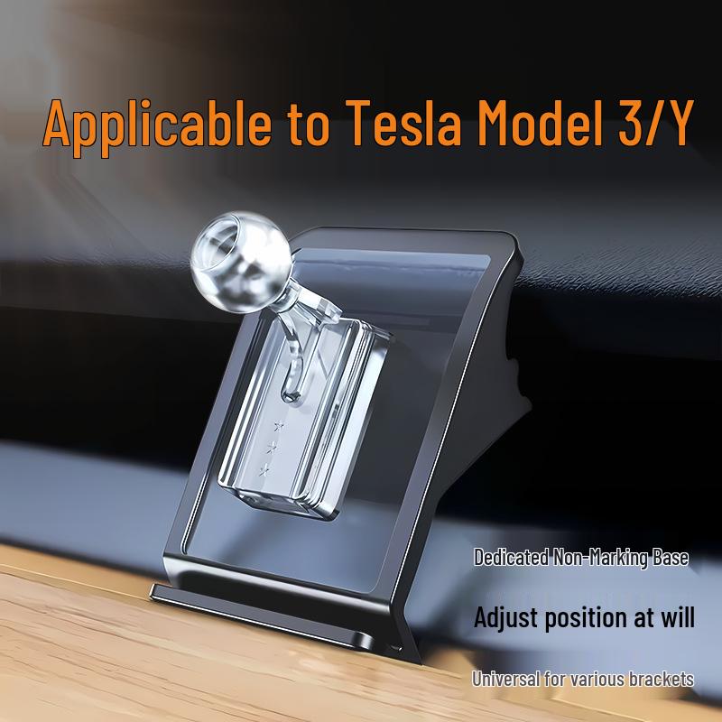 Tesla Car Phone Mount: Dashboard & Air Vent 17mm Ball Head Universal Holder Base.