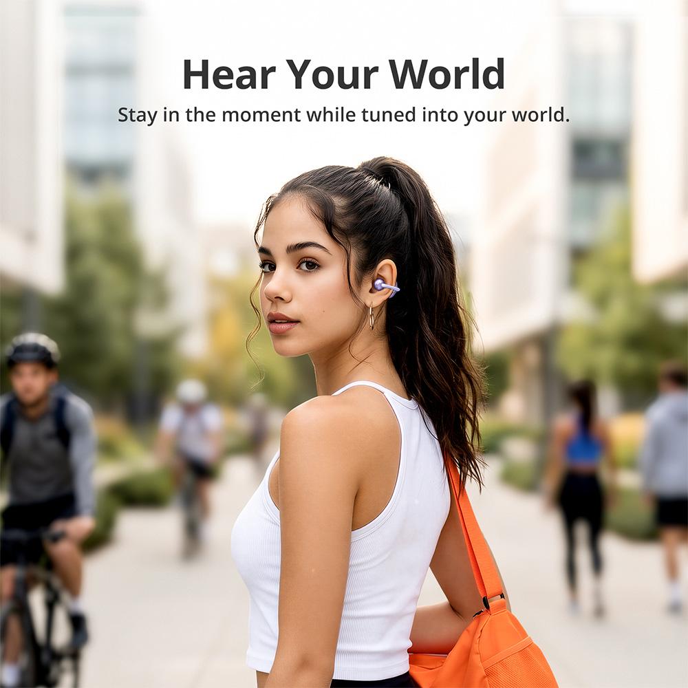 Tronsmart OpenFly Clip Open-Ear-Kopfhörer – Titan-Speicherdraht C-Brücke, 24h Akkulaufzeit, KI-ENC-Anrufe & IPX5 für Workouts & ganztägigen Komfort