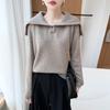 2026 Autumn/Winter Pure Wool Sailor Collar Loose Knit Pullover Sweater