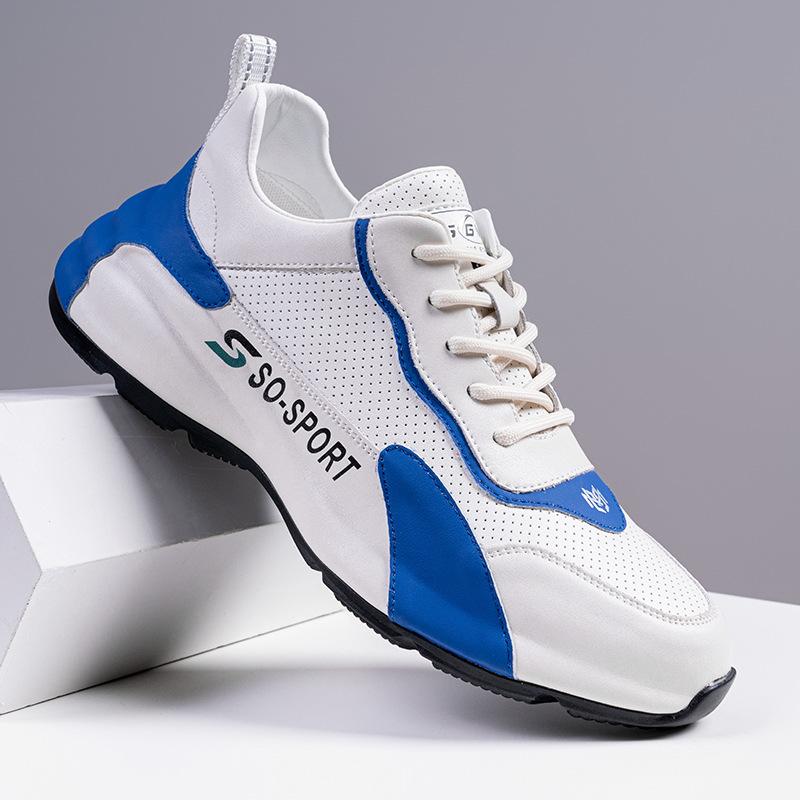 Extra large size men's shoes high-end all-inclusive sneakers spring and autumn new mesh casual shoes thick sole heightening dad shoes