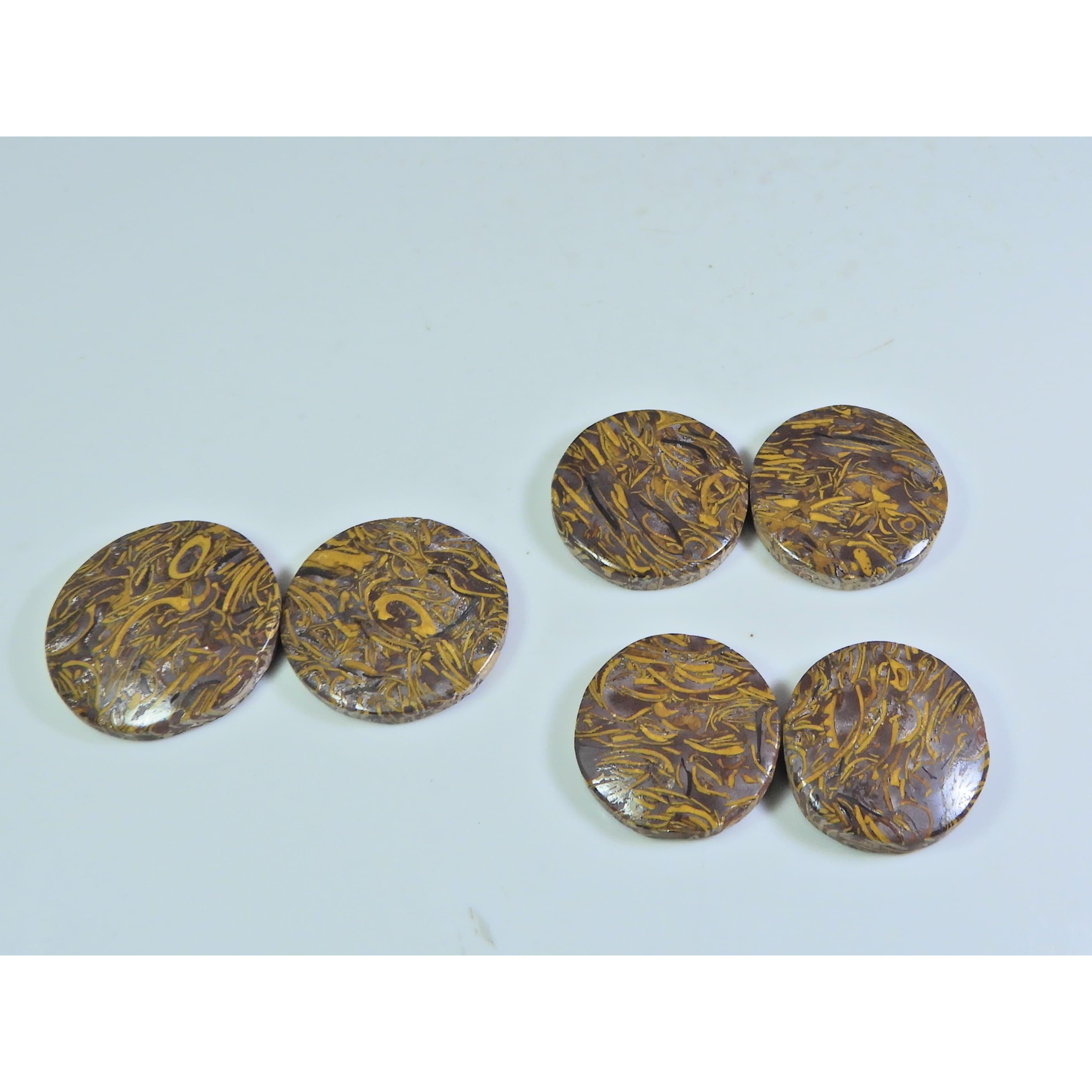 

20-22 ММ Натуральная Мариам Яшма Круглый Парный Комплект Свободный Драгоценный Камень Лот из 3 пар A-610