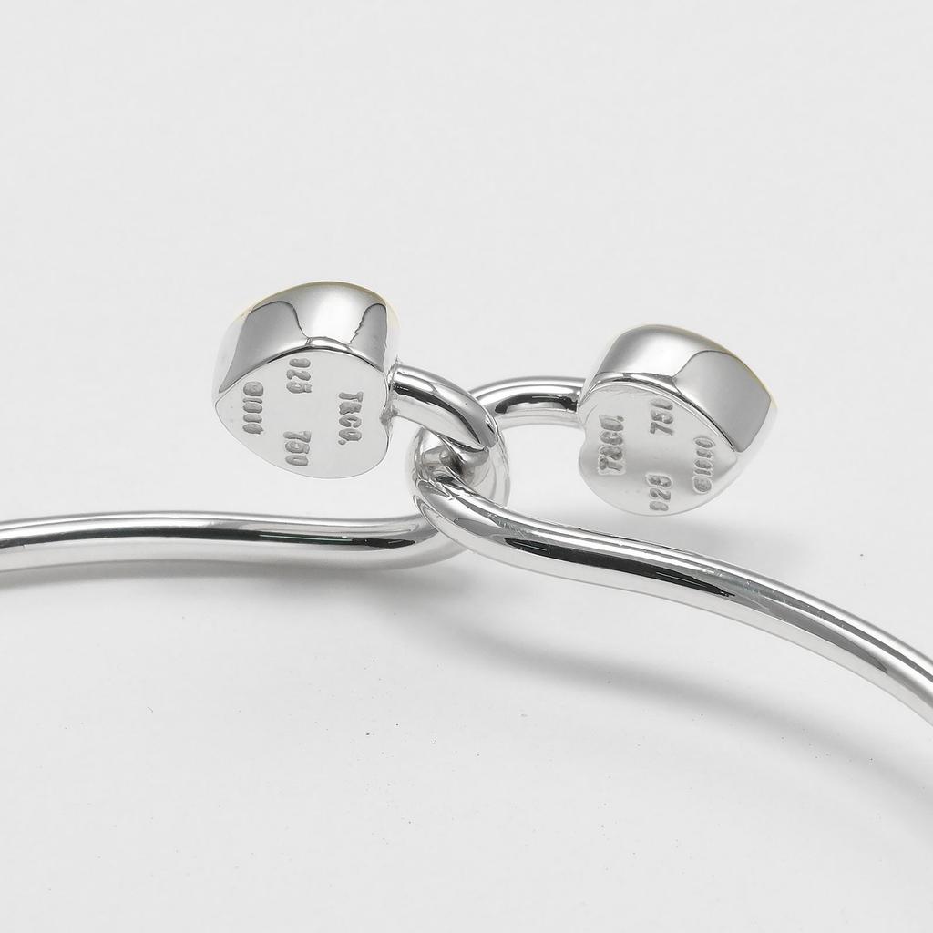TIFFANY&Co. Double heart Bracelet Silver925/K18 yellow gold 8.5g Women Used
