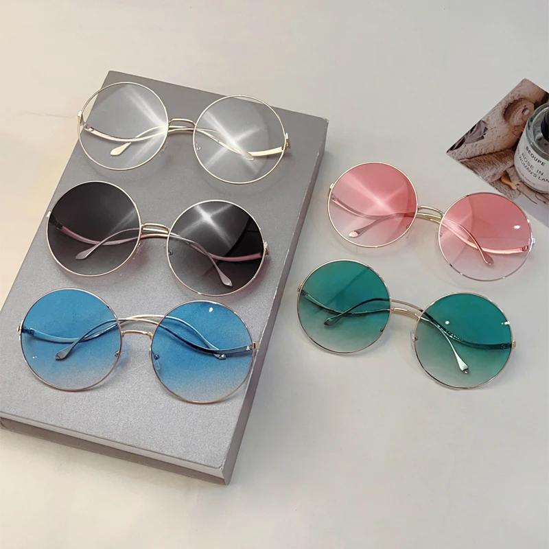 Oversized Round Sunglasses Women  New Fashion Vintage Gradient Shades Retro Trendy Luxury Stylish Design Sun Glasses