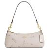 Charlotte 25 Star Print Zipper Closure Coated Canvas And Leather Shoulder Bag Medium Women Shoulder Bag White CCL41-IMCAH