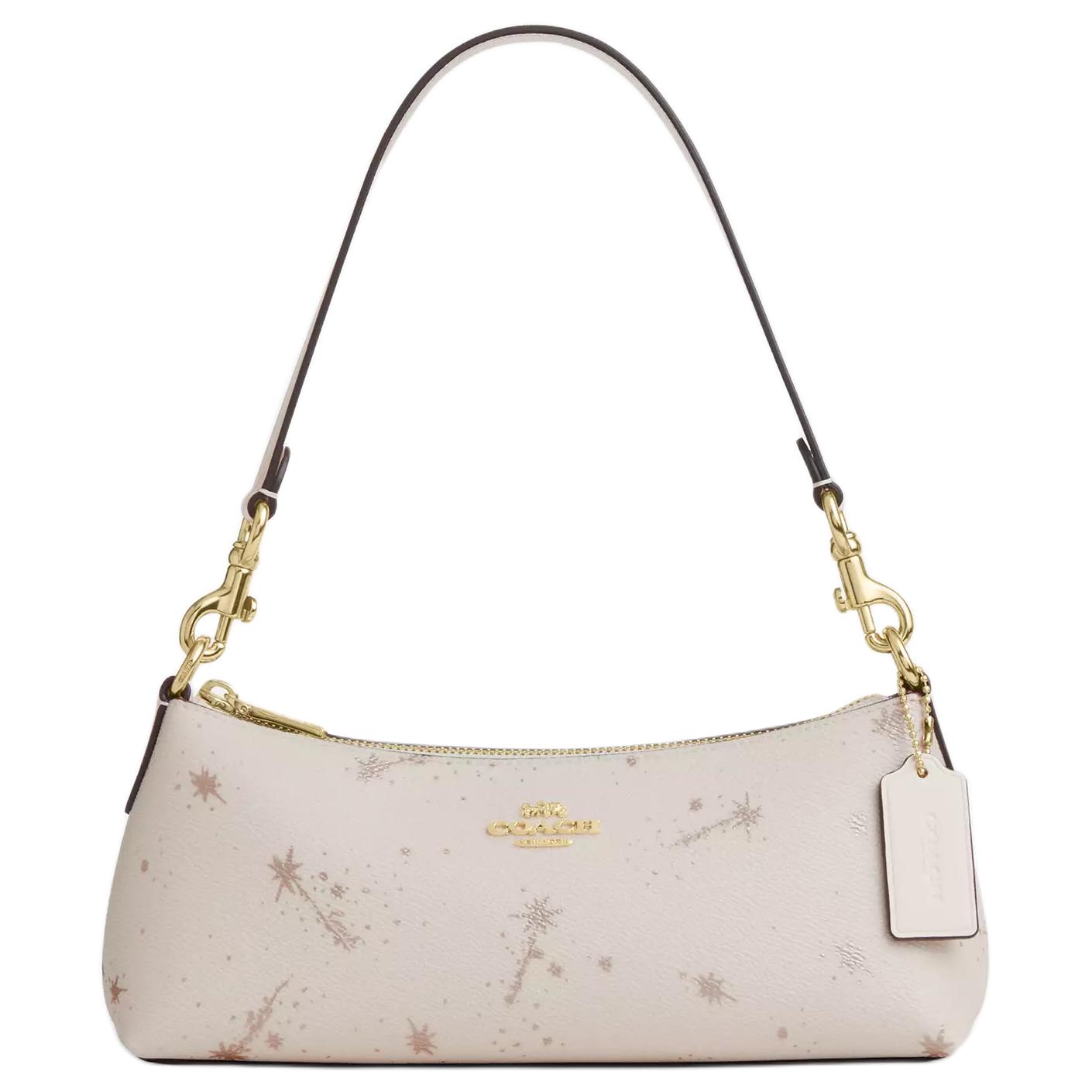 

Coach Charlotte 25 Star Print Zipper Closure Coated Canvas And Leather Shoulder Bag Medium Women shoulder bag White CCL41-IMCAH Basic Set (Bag+Dust Bag)