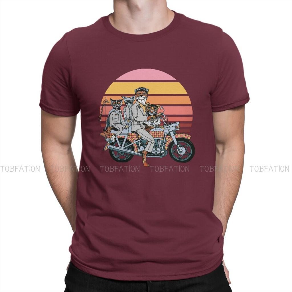 ZX Family on a Motorbike Fantastic Mr Fox Men T Shirt Classic Gothic Loose ONeck TShirt Harajuku Clothes