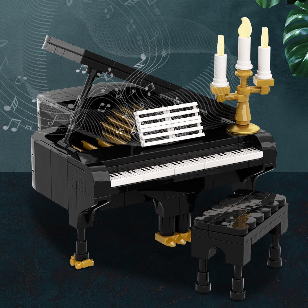 MOC Piano Building Blocks - Mini Musical Instrument Model, Compatible with Lego