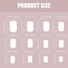 24 Pcs French Tip Stick On Nail Glossy False Nail Short Square Press On Nail White Wavy Lines Artificial Nail