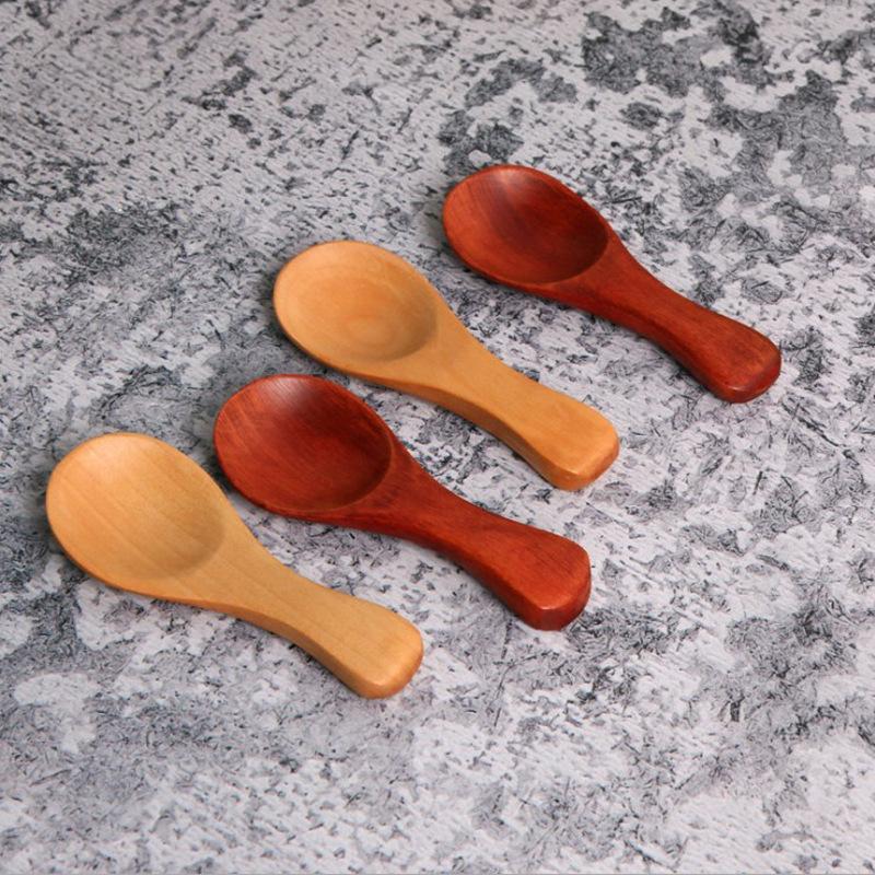 2/5pcs Small Little Mini Natural Wooden Spoon Scoop Tea Honey Coffee Condiment Salt Sugar Spoon Cooking Tools Kitchen Gadgets