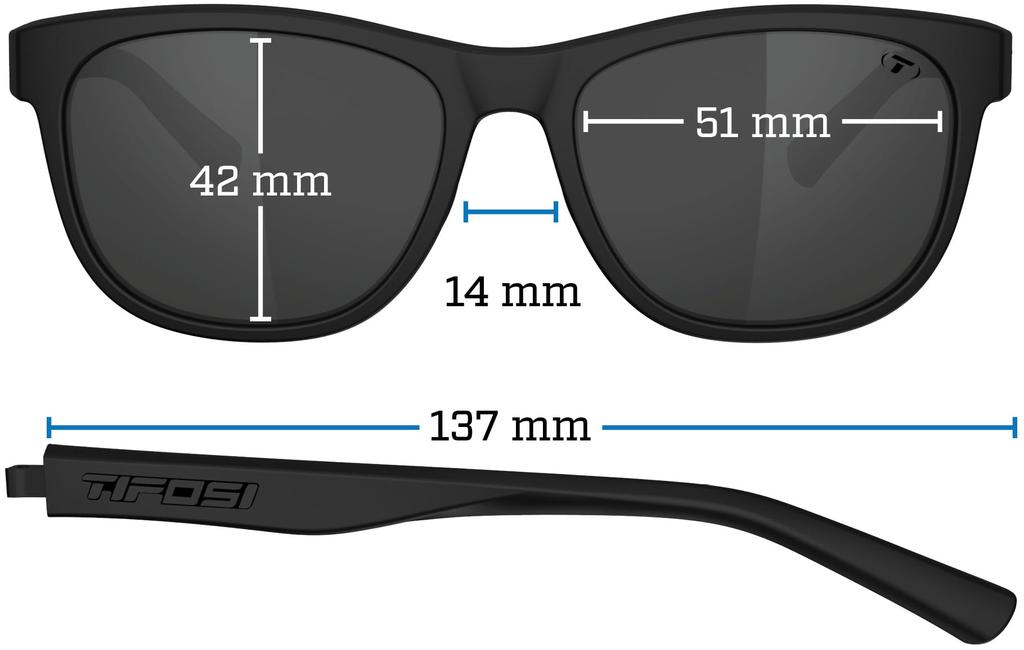 Tifosi Swank Sky Smoke Bright retro lässige Sonnenbrille (Kristallblau, Blau) - 2-Objektiv, Vollformat, (1500409981)