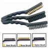 3PC Mini Wire Brushes Brass Nylon Steel Brushes Micro Rusts Remover Paint Remove Metal Scrubbing Polishing Burring Hand Tools