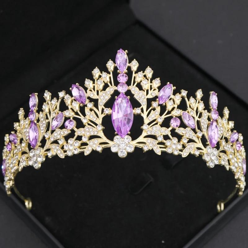 Baroque Vintage Princess Queen Bridal Crown Headwear Crystal Tiara for Women Wedding Crown Hair Dress Accessories Jewelry Crown