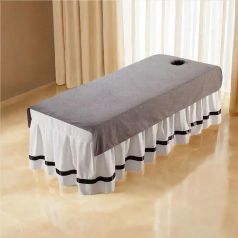 1PC Beauty Salon Soft Breathable Bedspread Comfortable Bed Cover Lightweight Bed Sheet with Holes Massage Bed