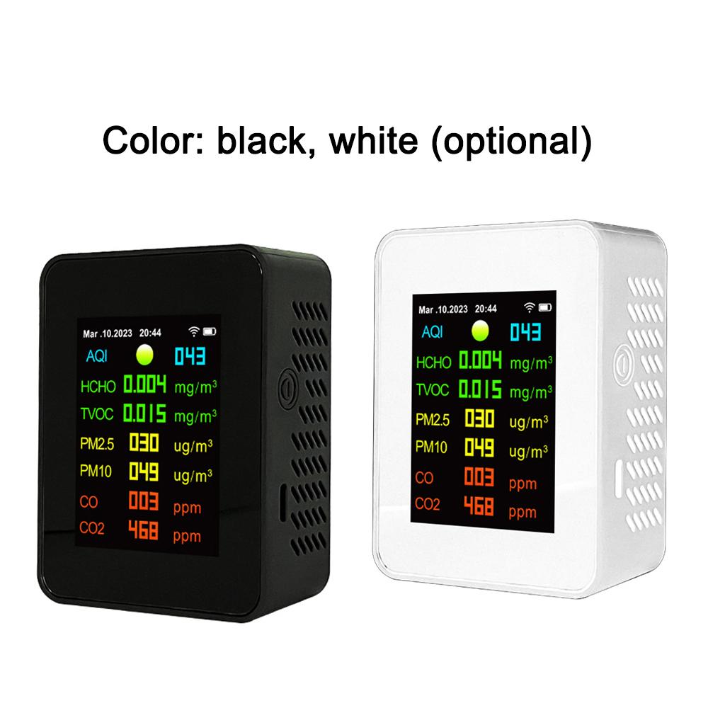 Tuya Wifi Portable Air Quality Meter 7in1 PM2.5 PM10 Carbonic Oxide Carbon Dioxide TVOC HCHO AQI