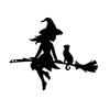 Metal Witch And Cat Silhouette Stake Halloween Insert On The Branch Yard Art Decor Black Tree Stump Sign for Outdoor Patio Lawn Courtyard Garden Decor