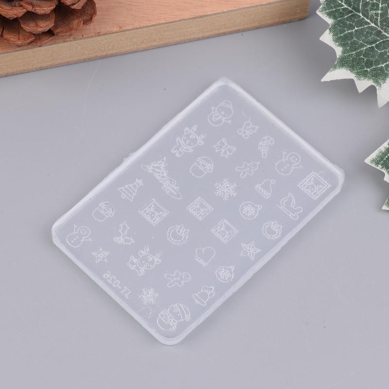 1/3/5 Pièces Noël Bonhomme de Neige Arbre de Noël Moule à Ongles en Silicone Décorations d'Ongles Palais Design DIY Moule en Silicone Manucure Nail Art