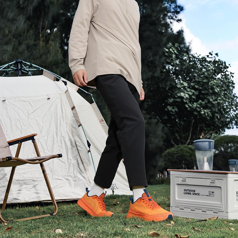 TUINANLE Barefoot Shoes Men Wide Toe Box Textiles Lined Ankle Sneakers Artificial Breathable Lace Up Running Shoes