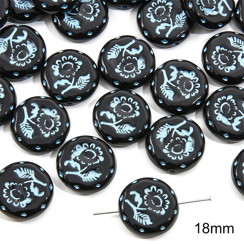 Handmade Acrylic Baroque Retro Beads: Round & Flat Beads for DIY Bracelet & Necklace Jewelry