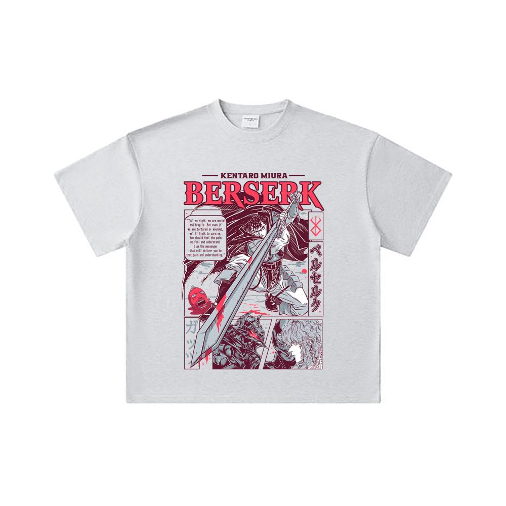 260 GSM Double Yarn 32 Count 100% Cotton Berserk V1 Guts Print Unisex Heavy Cotton T Shirt… More