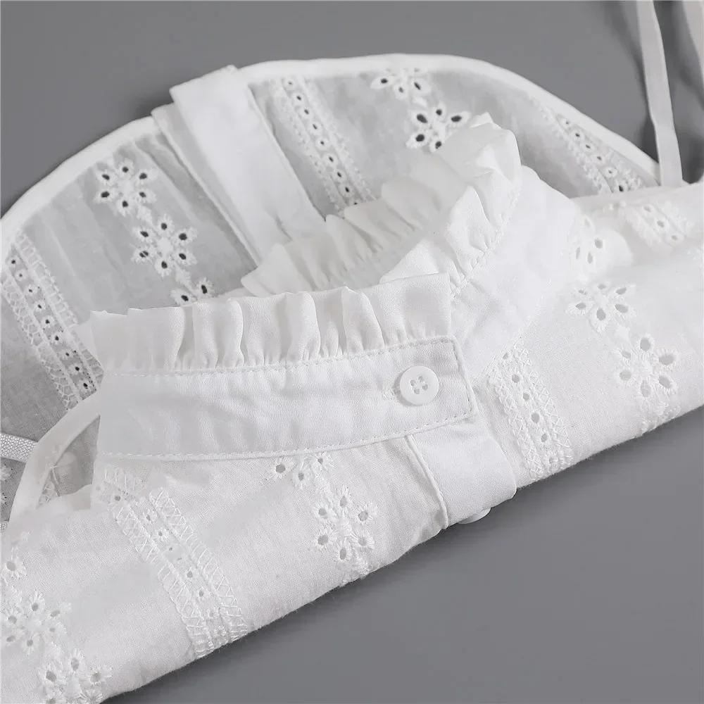 Korean Stand Lapel False Collar Women Embroidery Faux Col Half Shirt Blouse Fake Collars Sweater Shirt Detachable Collars