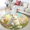 Cartoon Bunnies pattern round rug,Carpet Rug for Living Room Bedroom Playroom ,Non-slip Floor Mat,Holiday Gifts and Birthday Gifts.