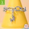 S925 Sterling Silver Yorkshire Dog Pendant Opening Button Cute Dog Sterling Silver Beaded Accessories