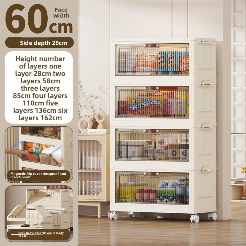 Fold & Store Cabinet: Multi-Use Plastic Organizer with Doors, for Bedroom, Kitchen, Dorm - Quick Setup, No Tools Needed