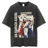 Gintama Manga Graphic Tshirt Sakata Gintoki Printed T Shirt Vintage Washed Oversized Tshirt Mens Clothing Short Sleeve Tees