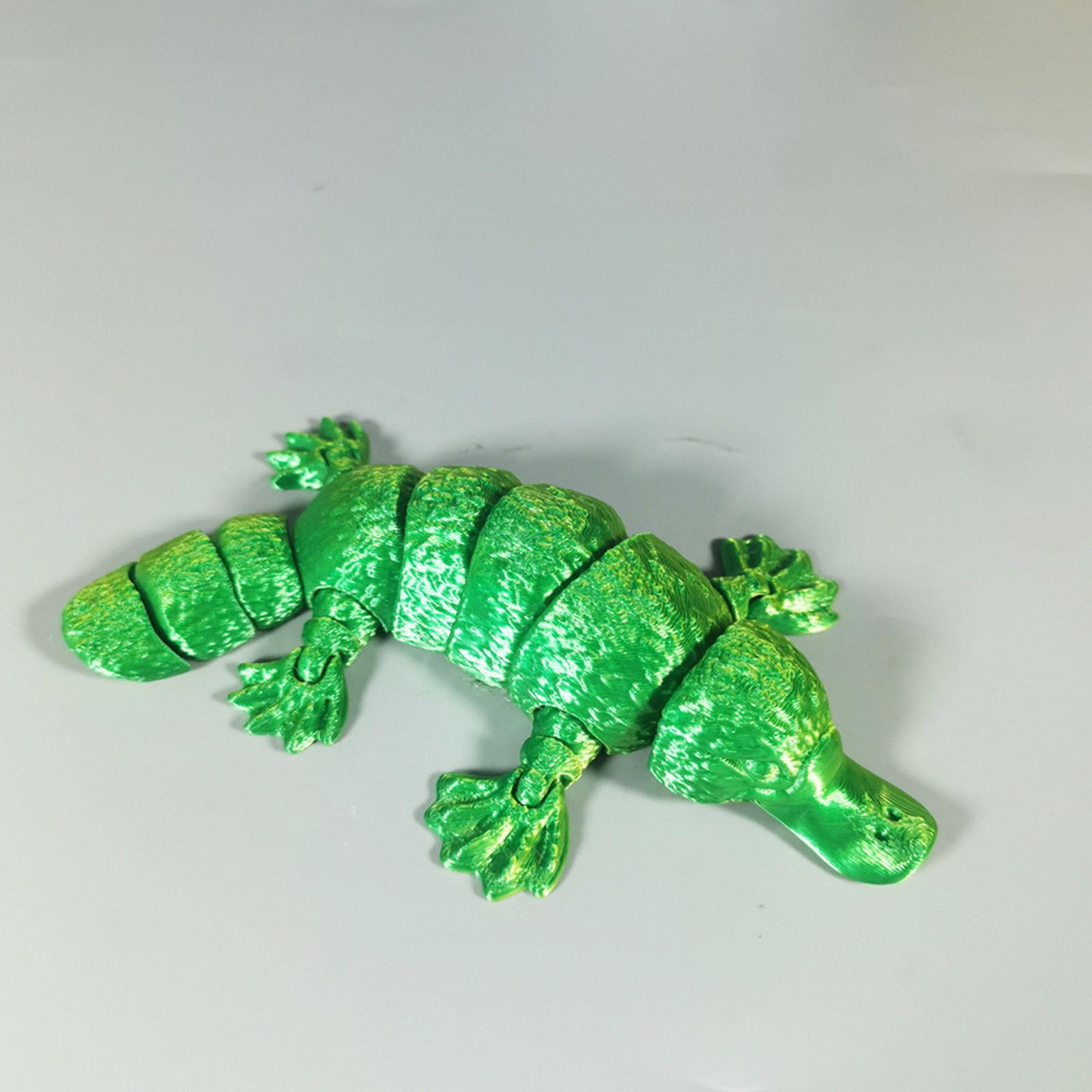 

3D-печатная модель, гибкая статуя, с подвижными суставами, домашний декор, интересные игрушки для людей с аутизмом/СДВГ, праздничные подарки Toco, игрушки, игрушка для стола руководителя в виде животных One Size зелёный