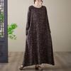 Long Sleeve Plus Size Cotton Vintage Floral New In Dresses for Women Casual Loose Spring Autumn Dress