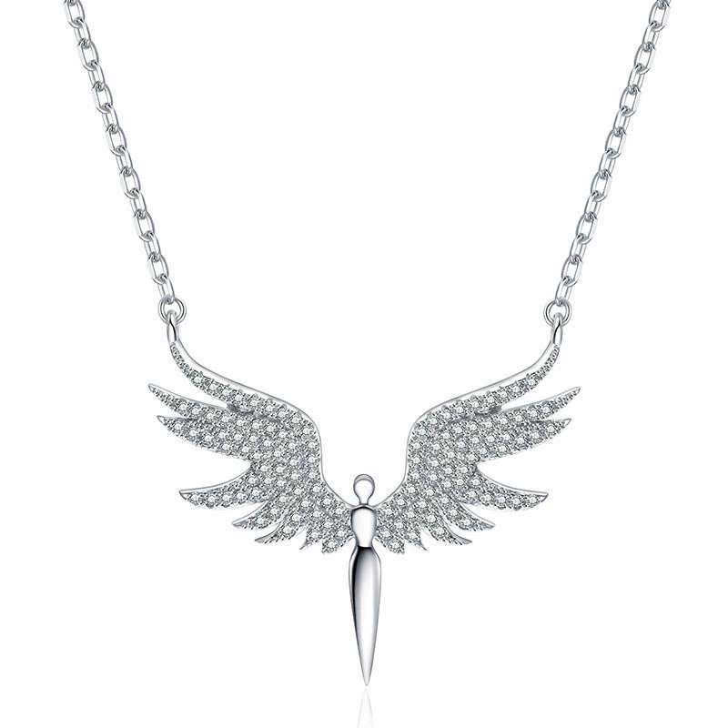 Beautiful Steel Titanium Angel Wings Necklace For Women Perfect For Gifts Travel