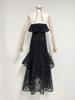 Summer 2023 European Sexy Tight-Fit Waist Hollow Long Dress