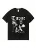 Unisex100%KatoenT-shirt, HerenTupacPatroonT-shirt-Zwart Hip-Hop StreetwearTT-shirt, Met De