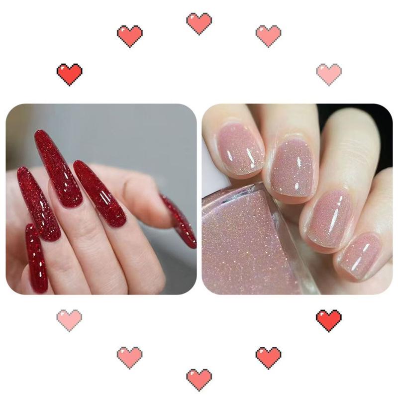 Wine Red Glitter Peel-Off Nail Polish - Long-Lasting Shiny Crystal Burst, 2026 New Internet Celebrity Favorite