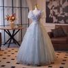 Blauer Super-Fee-Abendkleid-Rock Mädchen Geburtstagsparty Prinzessinnen-Stil Konfirmation Reisefotografie leichtes Hochzeitskleid Temperament hig