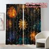 Flat Printing Jit Curtains Without Rod Cosmic Zodiac Wheel Chic Window Treatment Durable Polyester Curtain Set Of 2 Made Washable