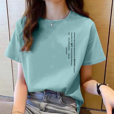 Korean Clothing Women's Short Sleeved Top Women's T-shirt Round Neck Loose Fashion T-shirt Women's Cartoon Print