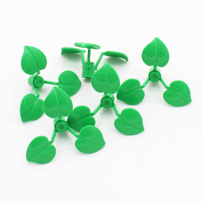 

160pcs bag MOC Compatible 6255 Plant Flower Stem1x1x2/3 with 3 Large Leaves Peach Leaf Grass Building Block Bricks Particles Toy