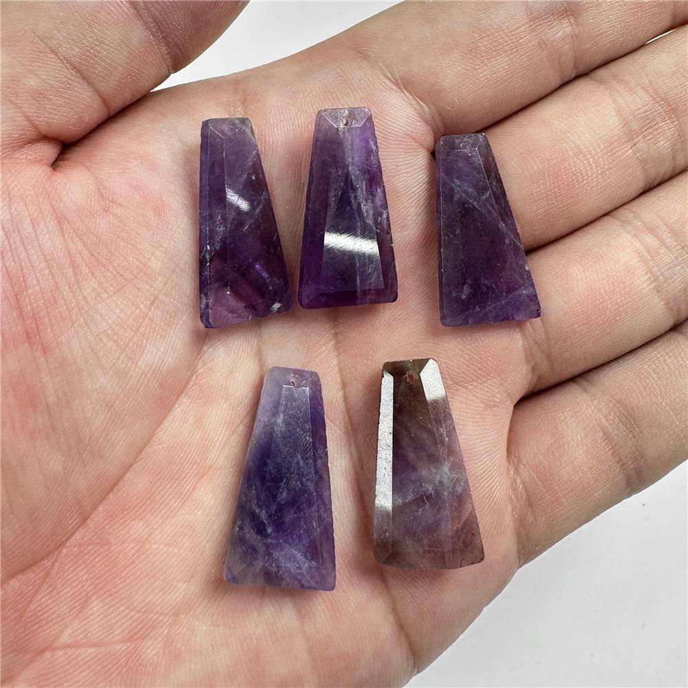 Trapezoid Natural Stone Pendants Labradorite Tiger Eye Amethysts Lapis Gems Beads Pendant For Finding Making Necklaces Earrings