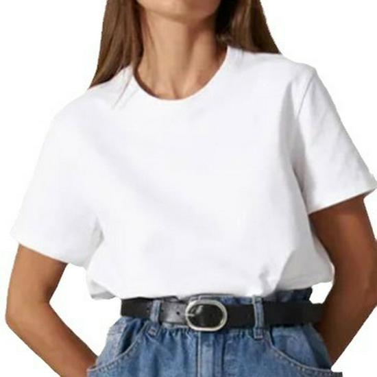2024 European & American Women's Casual Loose Solid Color Short-Sleeved T-Shirt for Spring/Summer