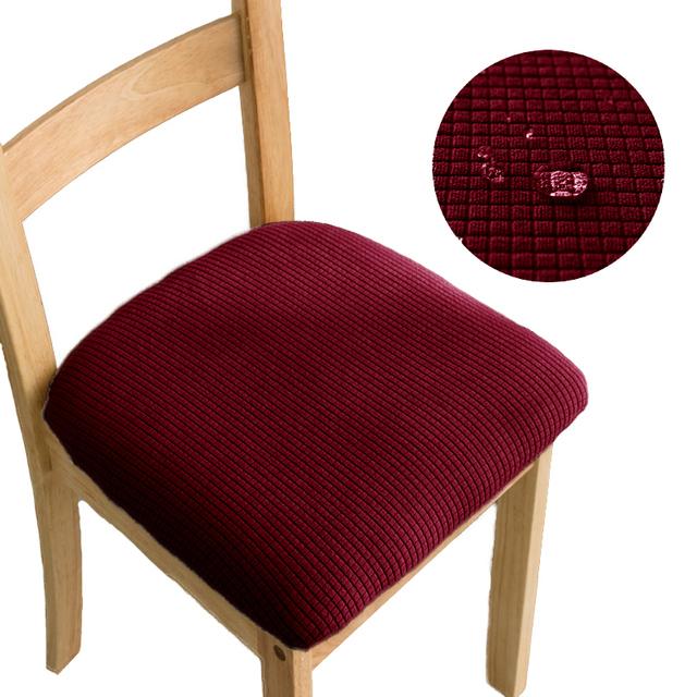 1/2/4/6Pcs Resist Water Seat Covers For Dining Room Stretch Removable Washable Chair Seat Protector Cushion Slipcovers